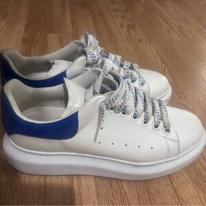 Alexander McQueen White and Blue Sneakers